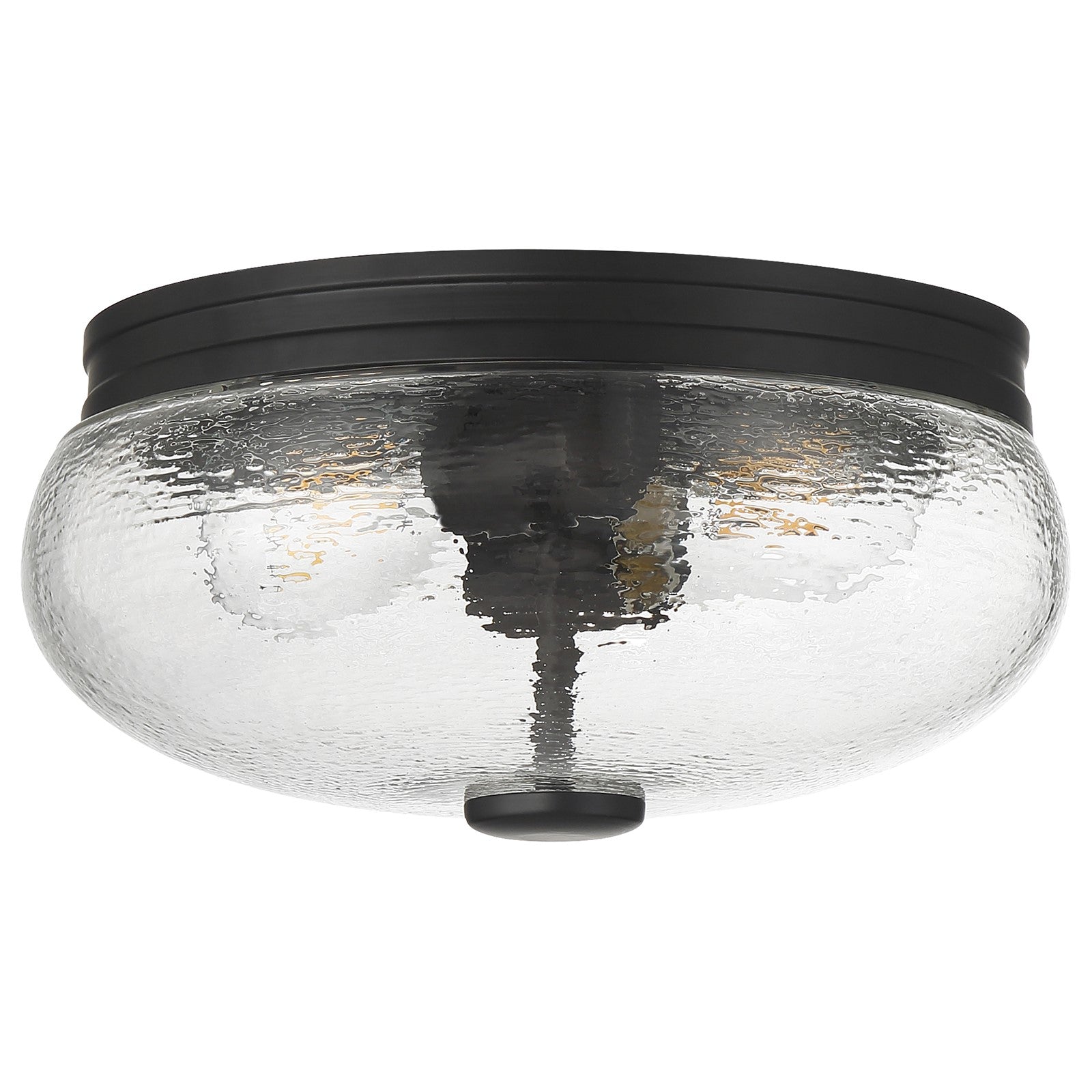 Access Lighting Lindsay 2 Light Flush Mount, Matte Black/Clear