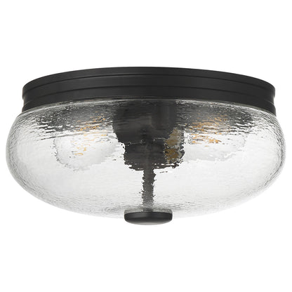 Access Lighting Lindsay 2 Light Flush Mount, Matte Black/Clear