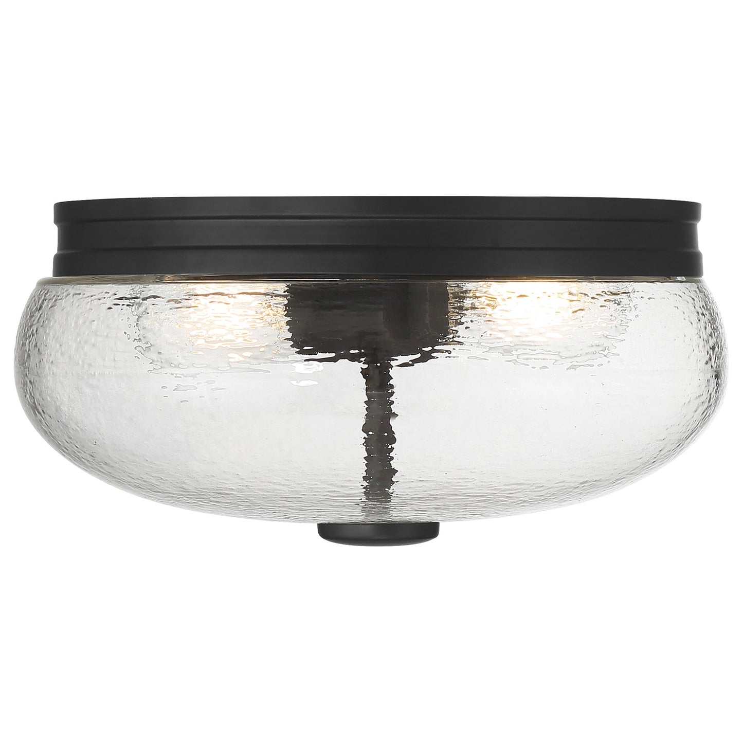 Access Lighting Lindsay 2 Light Flush Mount, Matte Black/Clear