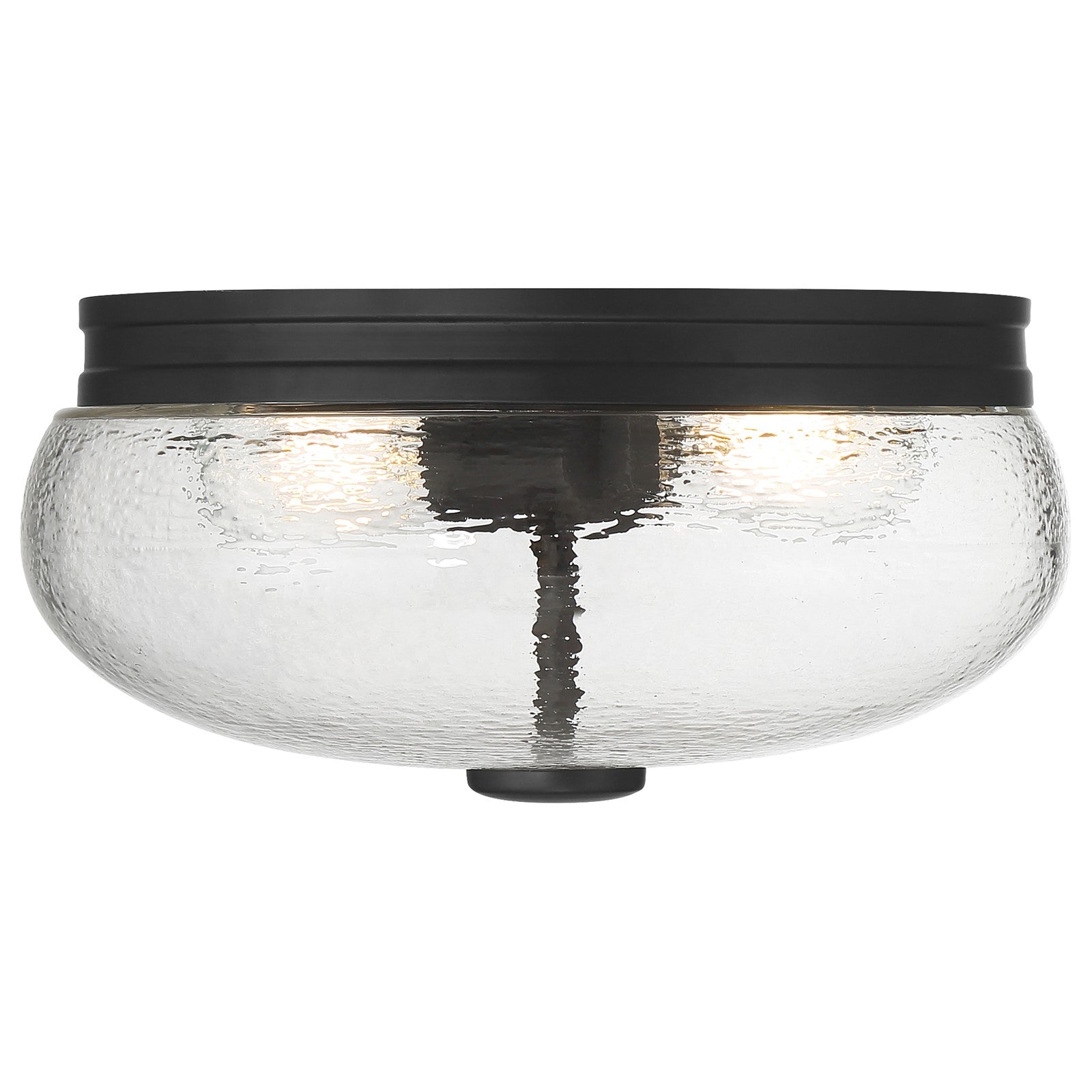 Access Lighting Lindsay 2 Light Flush Mount, Matte Black/Clear