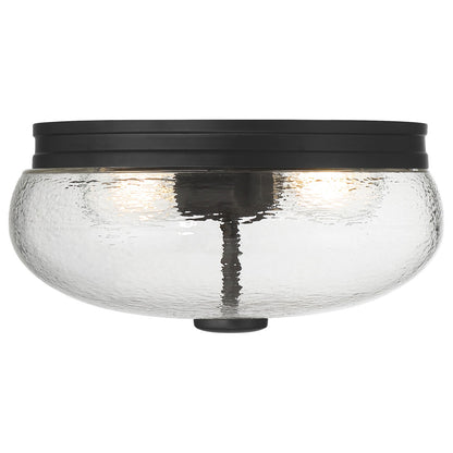 Access Lighting Lindsay 2 Light Flush Mount, Matte Black/Clear
