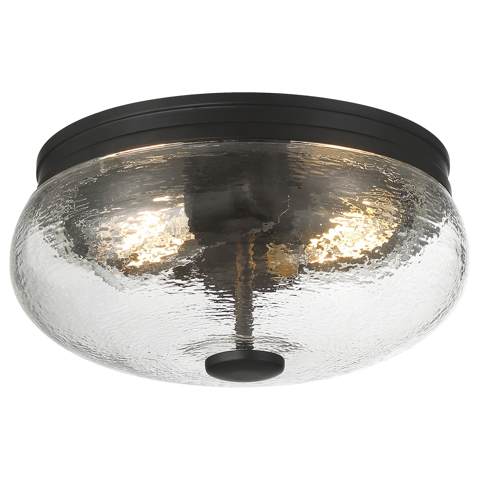 Access Lighting Lindsay 2 Light Flush Mount, Matte Black/Clear