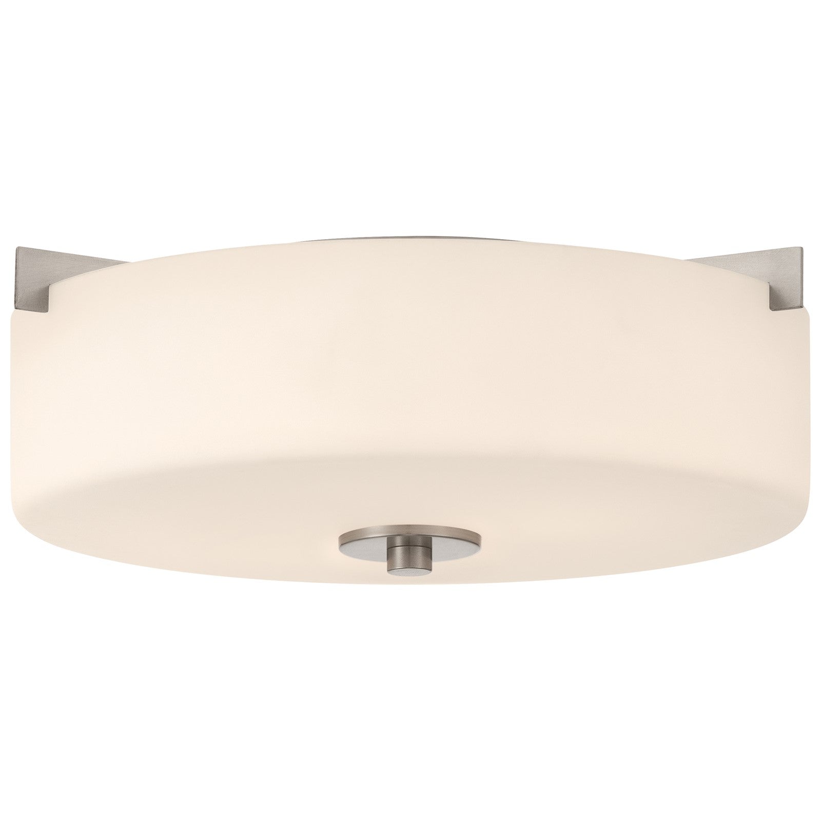 Access Lighting Rachel 2 Light Flush Mount, Brushed Steel/Opal