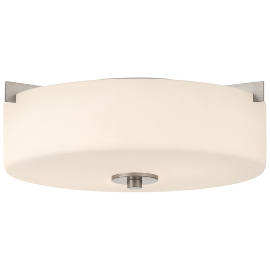 Access Lighting Rachel 2 Light Flush Mount, Brushed Steel/Opal