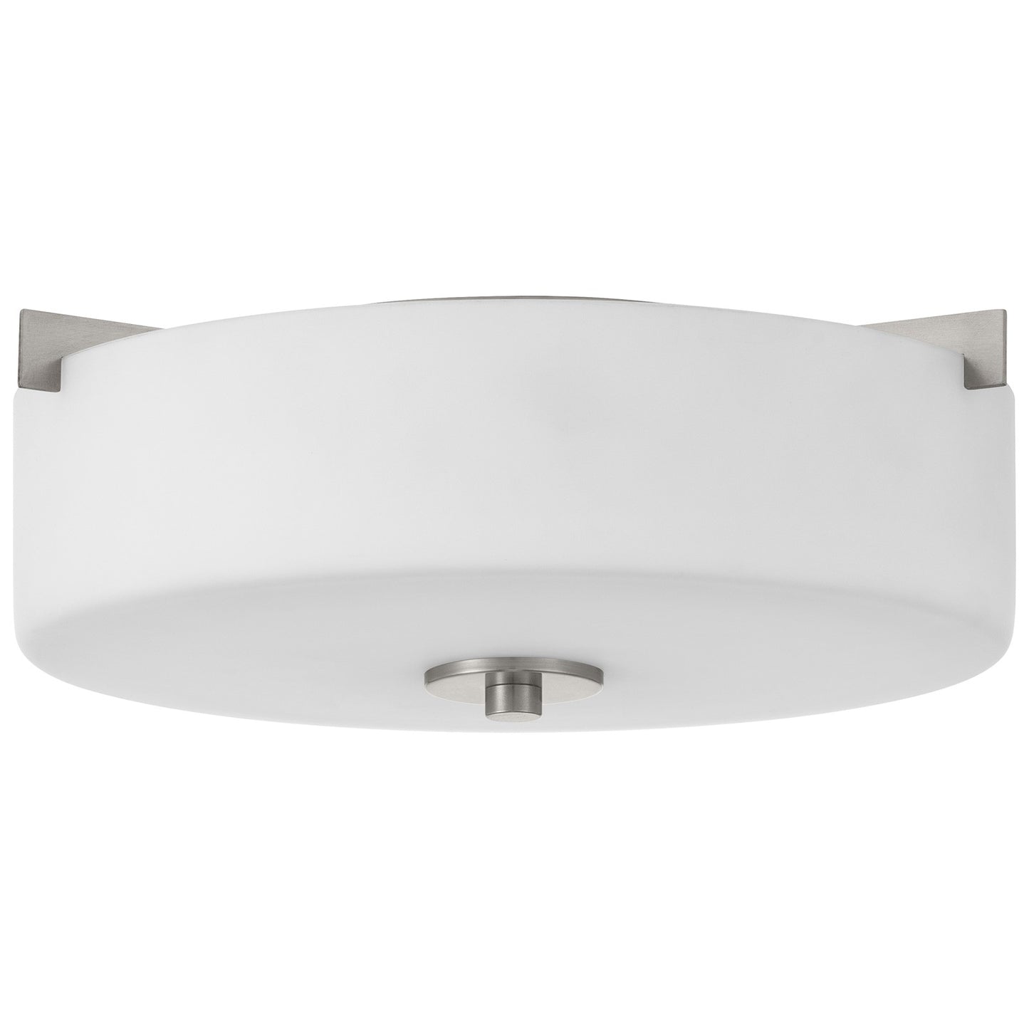 Access Lighting Rachel 2 Light Flush Mount, Brushed Steel/Opal