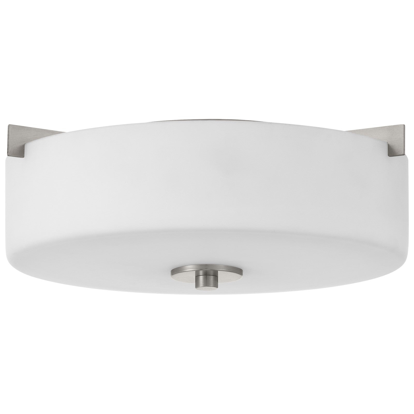 Access Lighting Rachel 2 Light Flush Mount, Brushed Steel/Opal