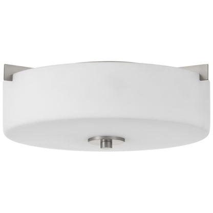 Access Lighting Rachel 2 Light Flush Mount, Brushed Steel/Opal