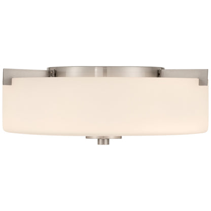 Access Lighting Rachel 2 Light Flush Mount, Brushed Steel/Opal