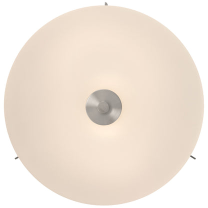 Access Lighting Rachel 2 Light Flush Mount, Brushed Steel/Opal
