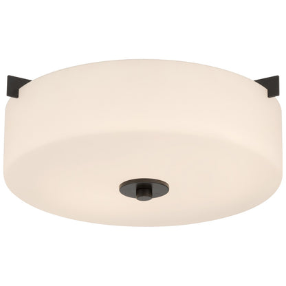 Access Lighting Rachel 2 Light Flush Mount, Matte Black/Opal