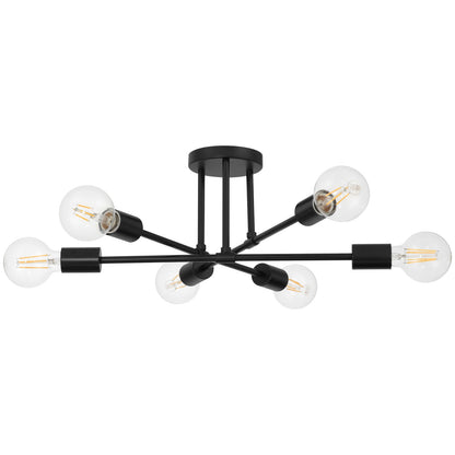 Access Lighting Marin 6 Light Semi Flush, Matte Black