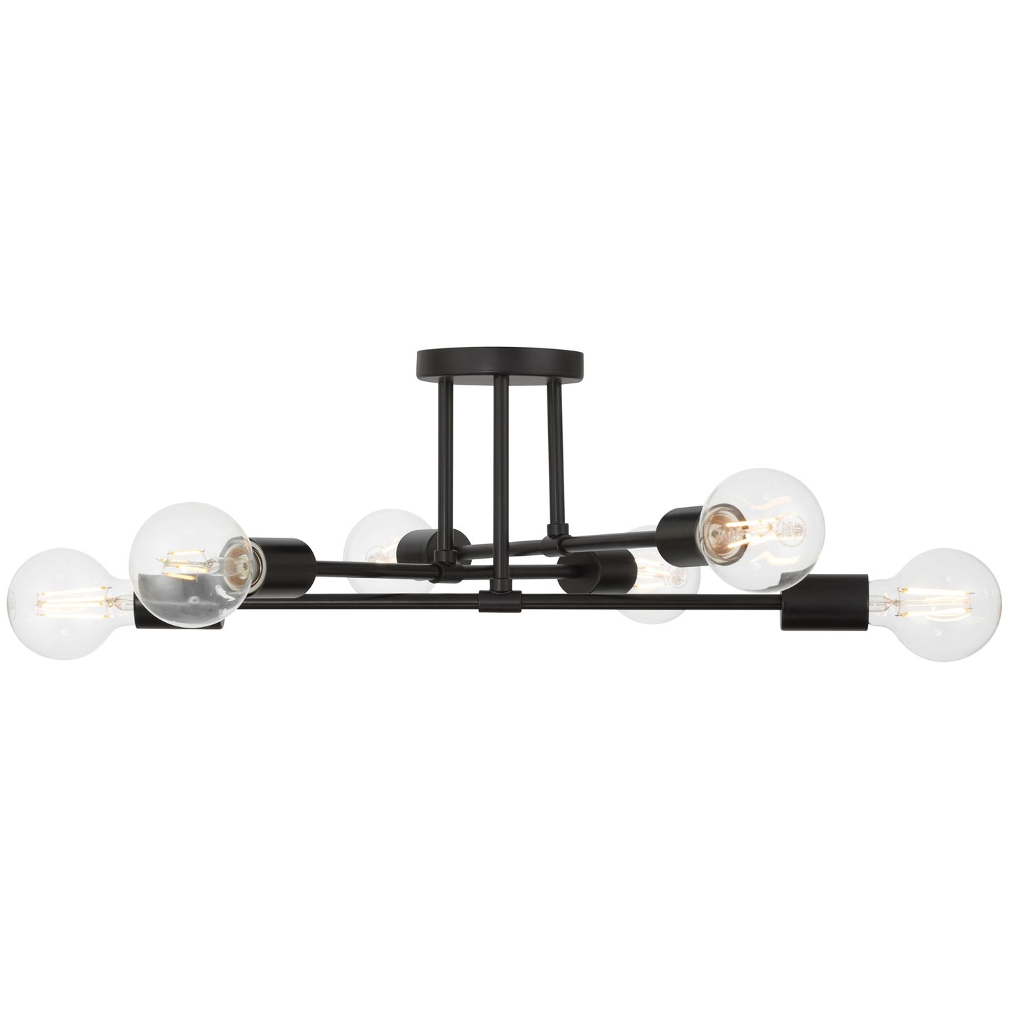 Access Lighting Marin 6 Light Semi Flush, Matte Black
