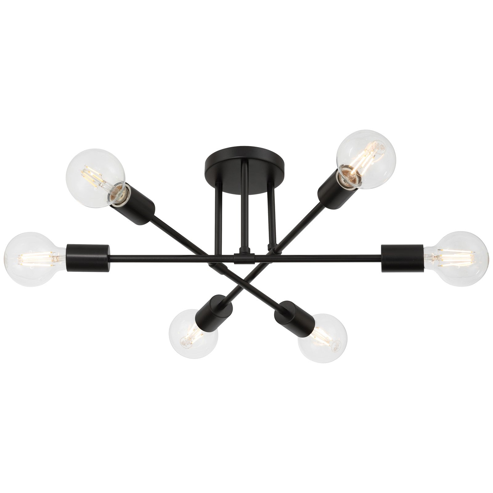 Access Lighting Marin 6 Light Semi Flush, Matte Black