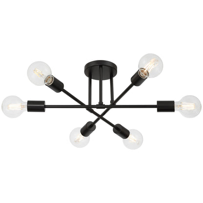 Access Lighting Marin 6 Light Semi Flush, Matte Black