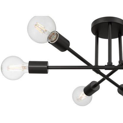 Access Lighting Marin 6 Light Semi Flush, Matte Black