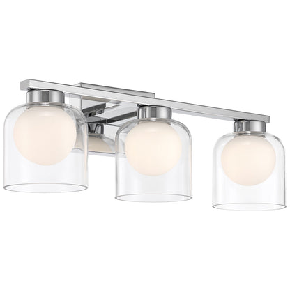 Access Lighting Chloe 3CCCT LED Vanity, Chrome/Clear Opal