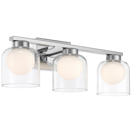 Access Lighting Chloe 3CCCT LED Vanity, Chrome/Clear Opal
