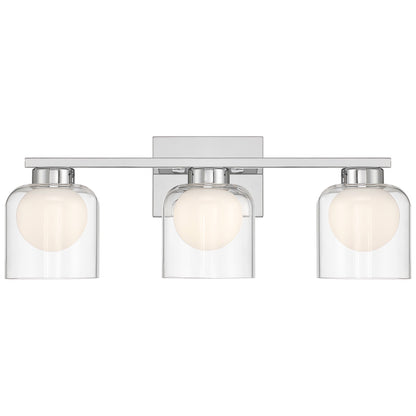 Access Lighting Chloe 3CCCT LED Vanity, Chrome/Clear Opal