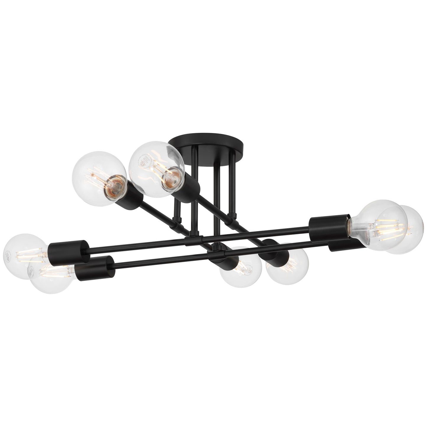 Access Lighting Nova 8 Light Semi Flush, Matte Black