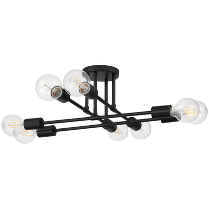 Access Lighting Nova 8 Light Semi Flush, Matte Black