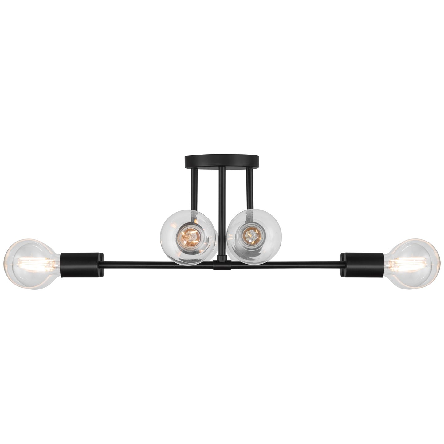 Access Lighting Nova 8 Light Semi Flush, Matte Black