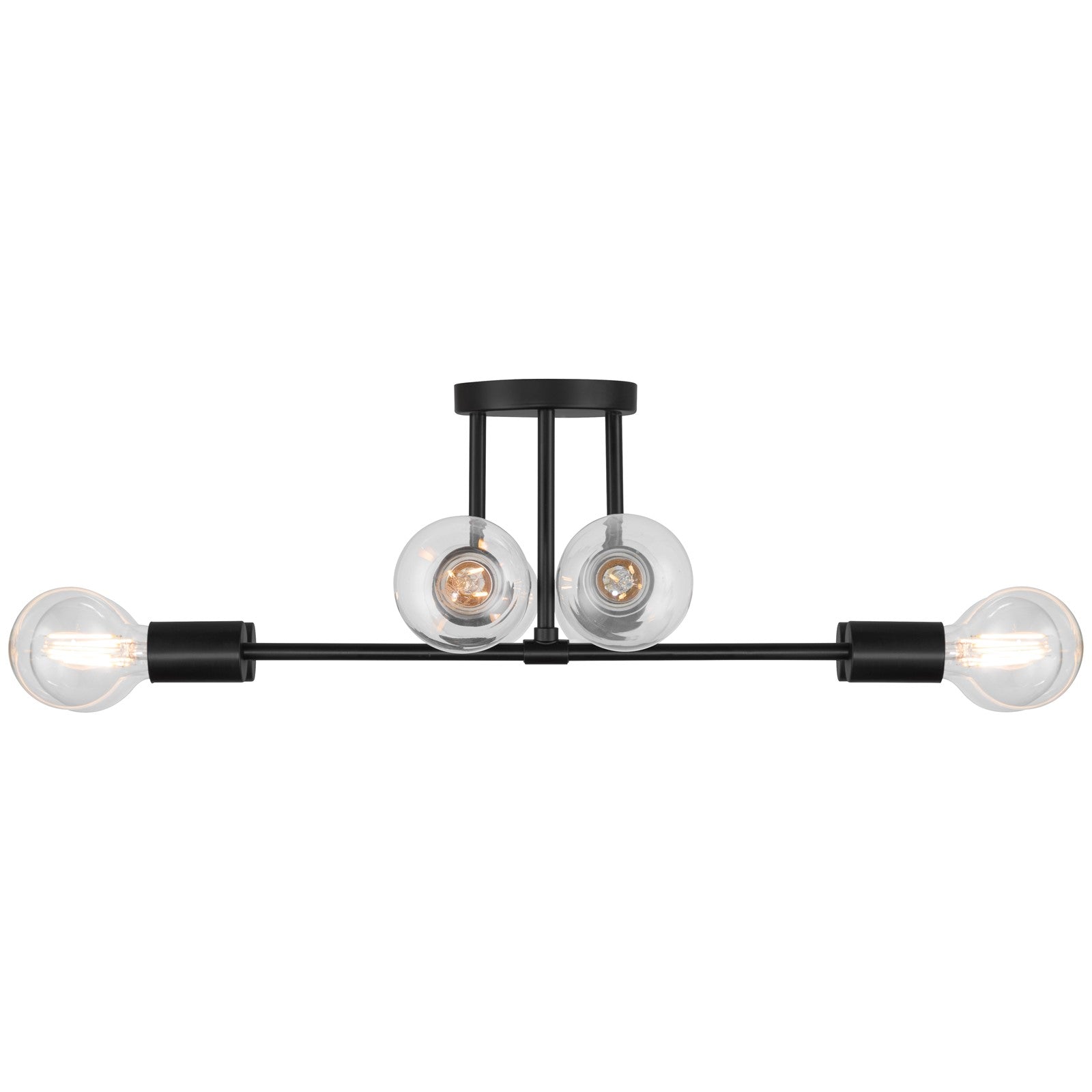 Access Lighting Nova 8 Light Semi Flush, Matte Black