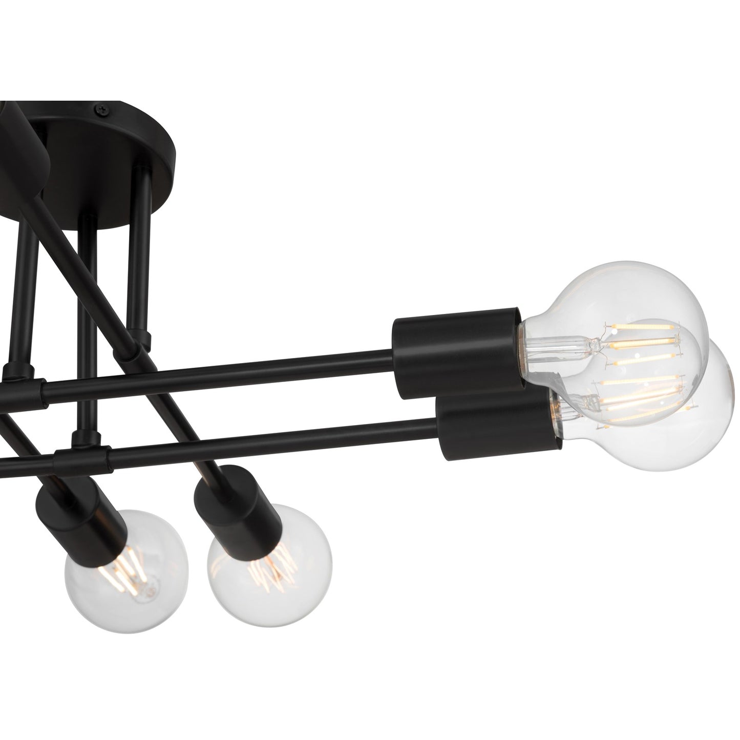 Access Lighting Nova 8 Light Semi Flush, Matte Black