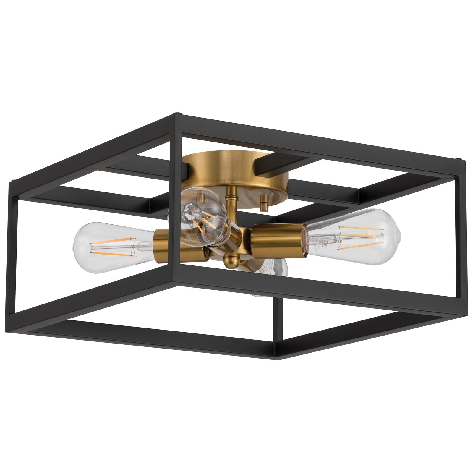 Access Lighting Nikki 4Lt Flush Mount, Black, Antique Brushed Brass