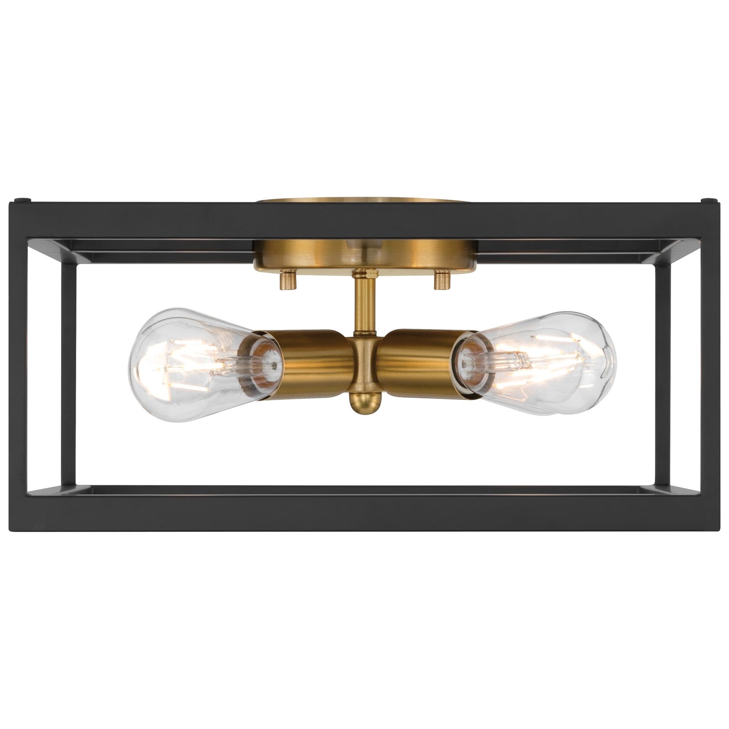 Access Lighting Nikki 4Lt Flush Mount, Black, Antique Brushed Brass