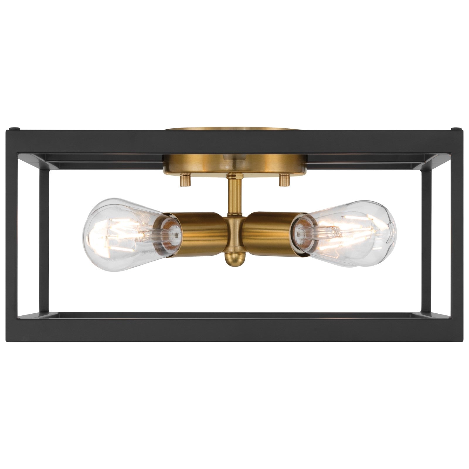 Access Lighting Nikki 4Lt Flush Mount, Black, Antique Brushed Brass