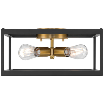 Access Lighting Nikki 4Lt Flush Mount, Black, Antique Brushed Brass
