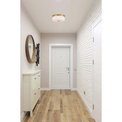 Access Daniella 3CCT LED Flush Mt, Antique Brass/Opal