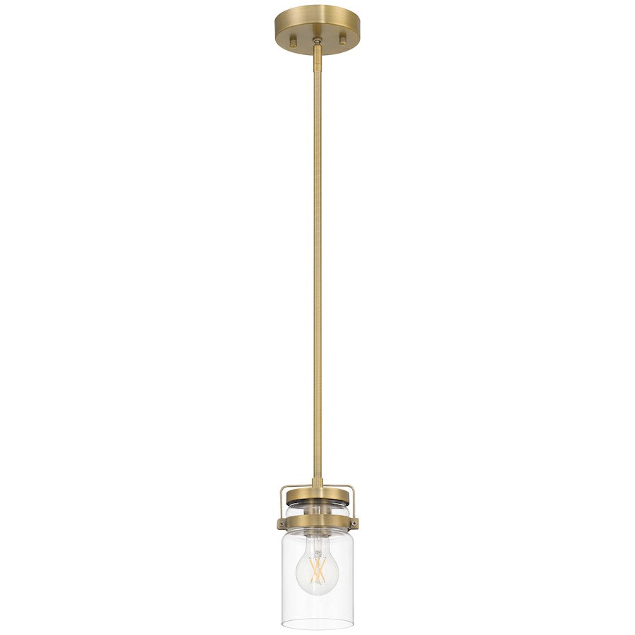 Access Lighting Shelby 1 Light Pendant, Brushed Gold/Clear - 63080-BG-CLR