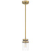 Access Lighting Shelby 1 Light Pendant, Brushed Gold/Clear - 63080-BG-CLR