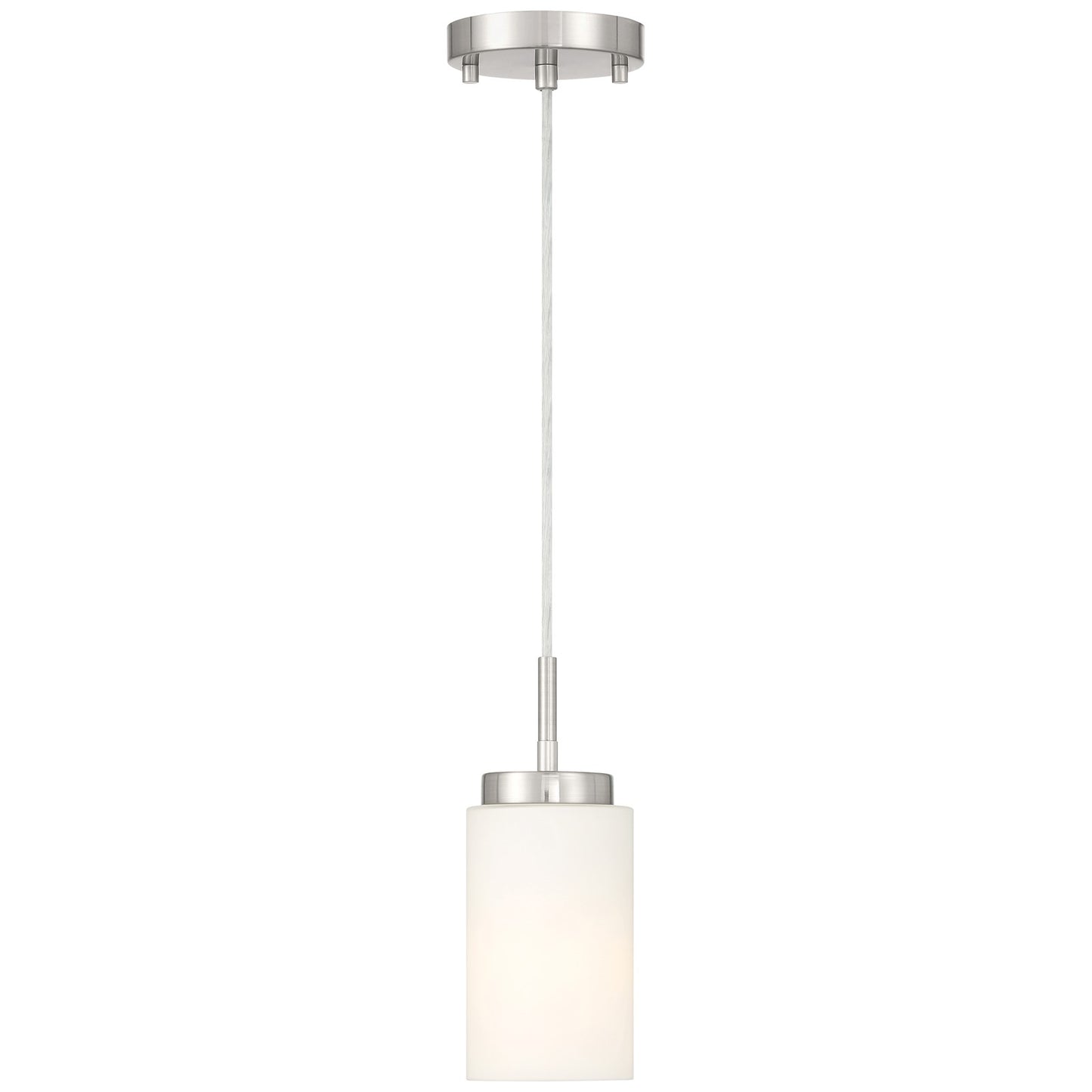 Access Lighting Iris 1 Light Pendant, Brushed Steel/Opal