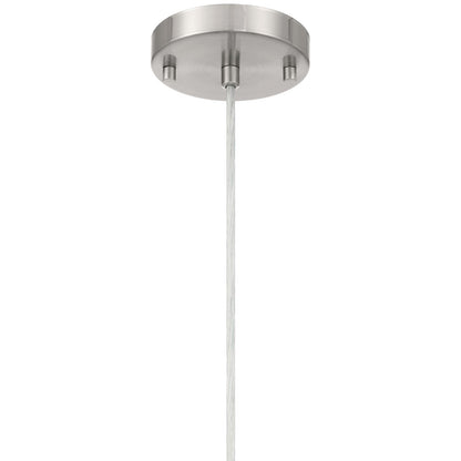 Access Lighting Iris 1 Light Pendant, Brushed Steel/Opal