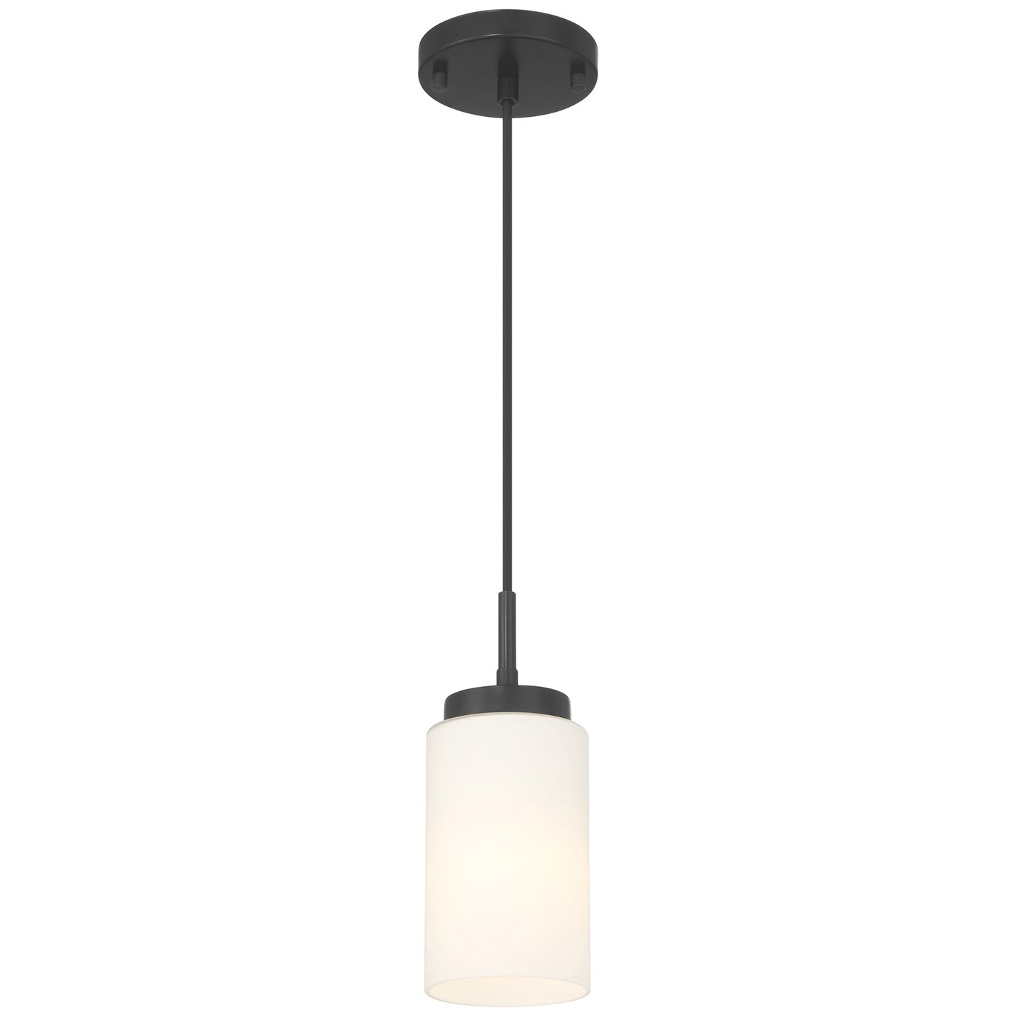 Access Lighting Iris 1 Light Pendant, Matte Black/Opal