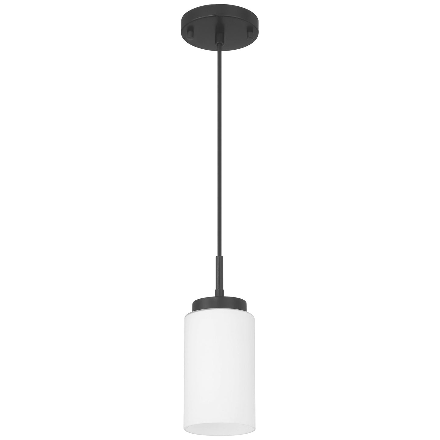 Access Lighting Iris 1 Light Pendant, Matte Black/Opal