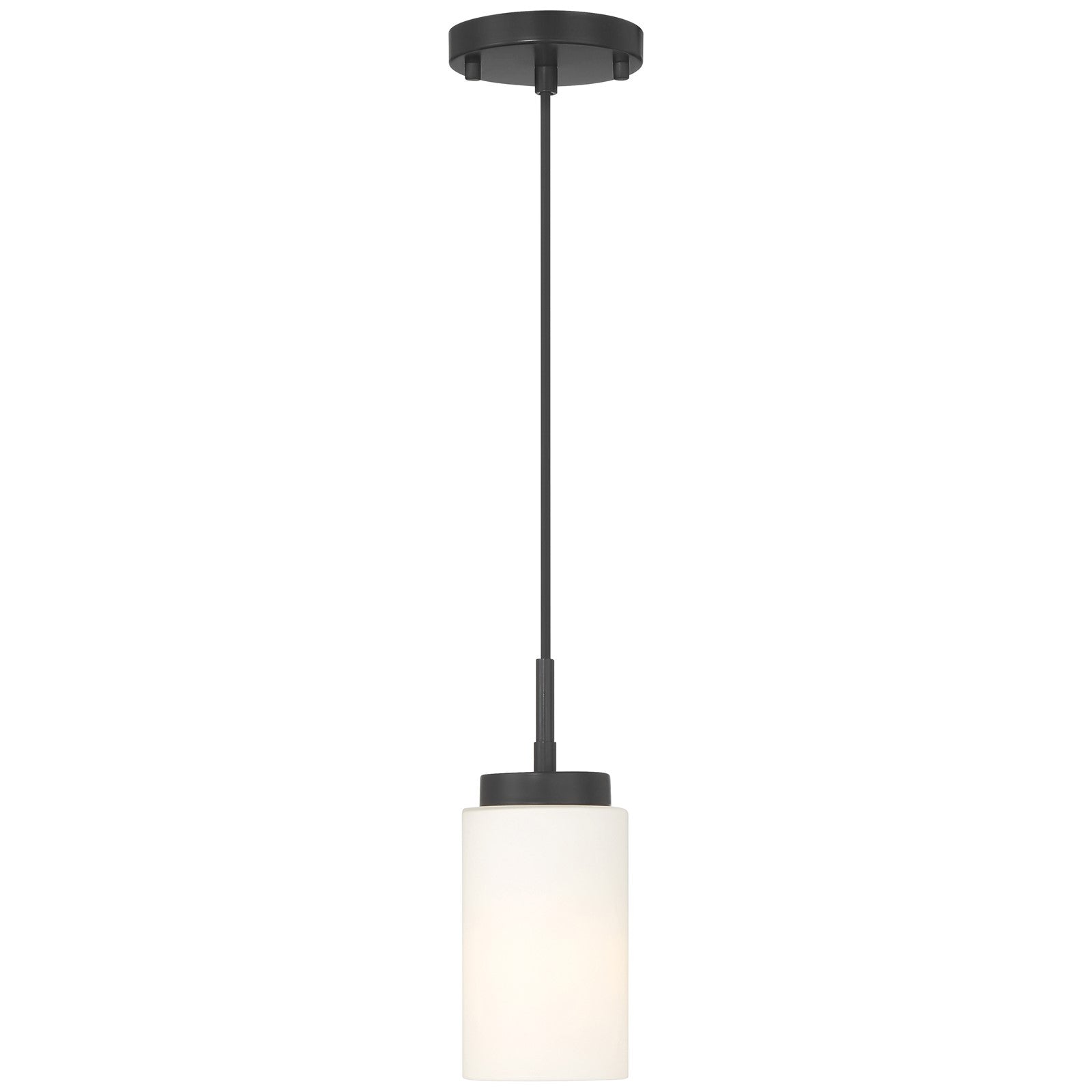 Access Lighting Iris 1 Light Pendant, Matte Black/Opal