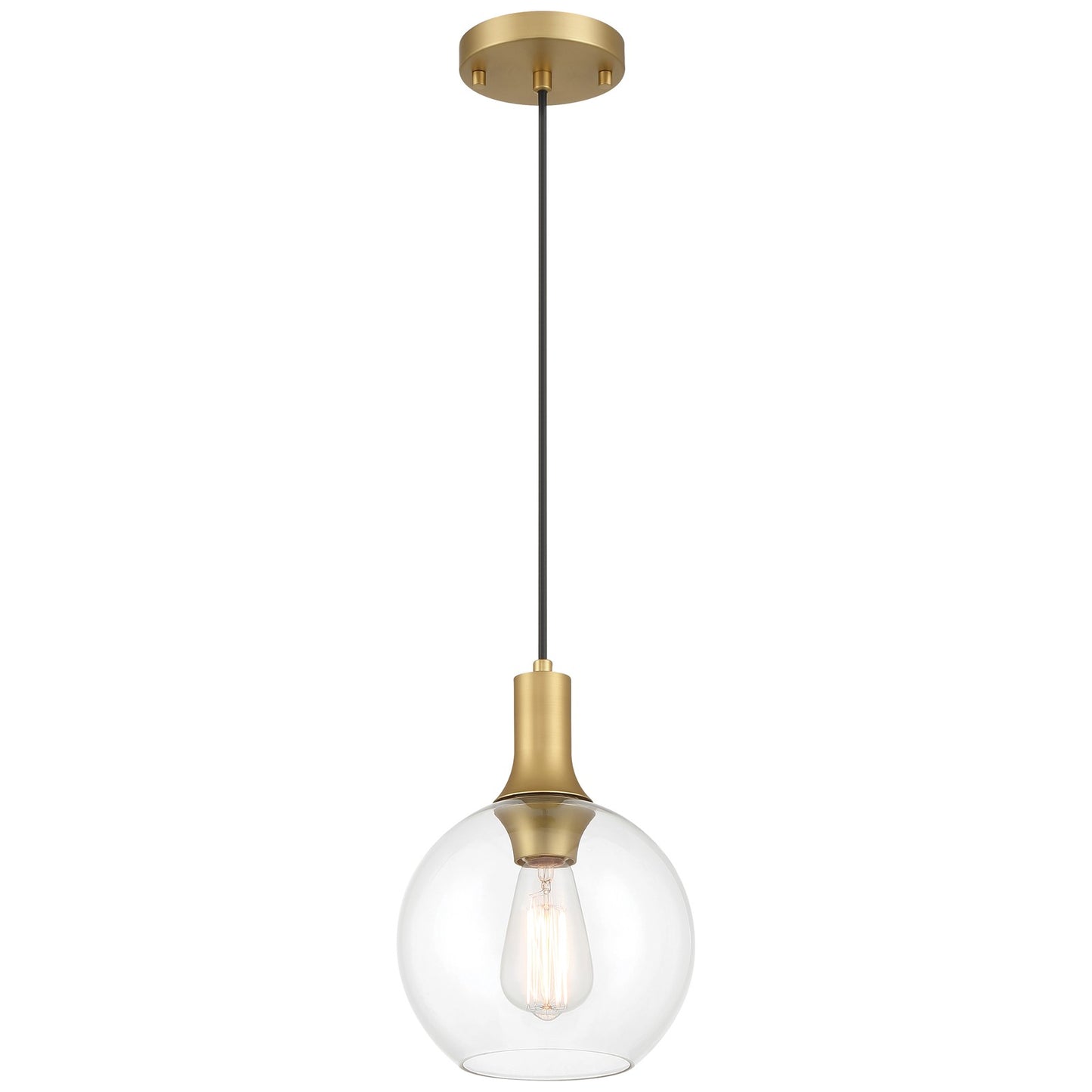 Access Lighting Chantelle 1Lt Pendant, Antique Brushed Brass/Clr