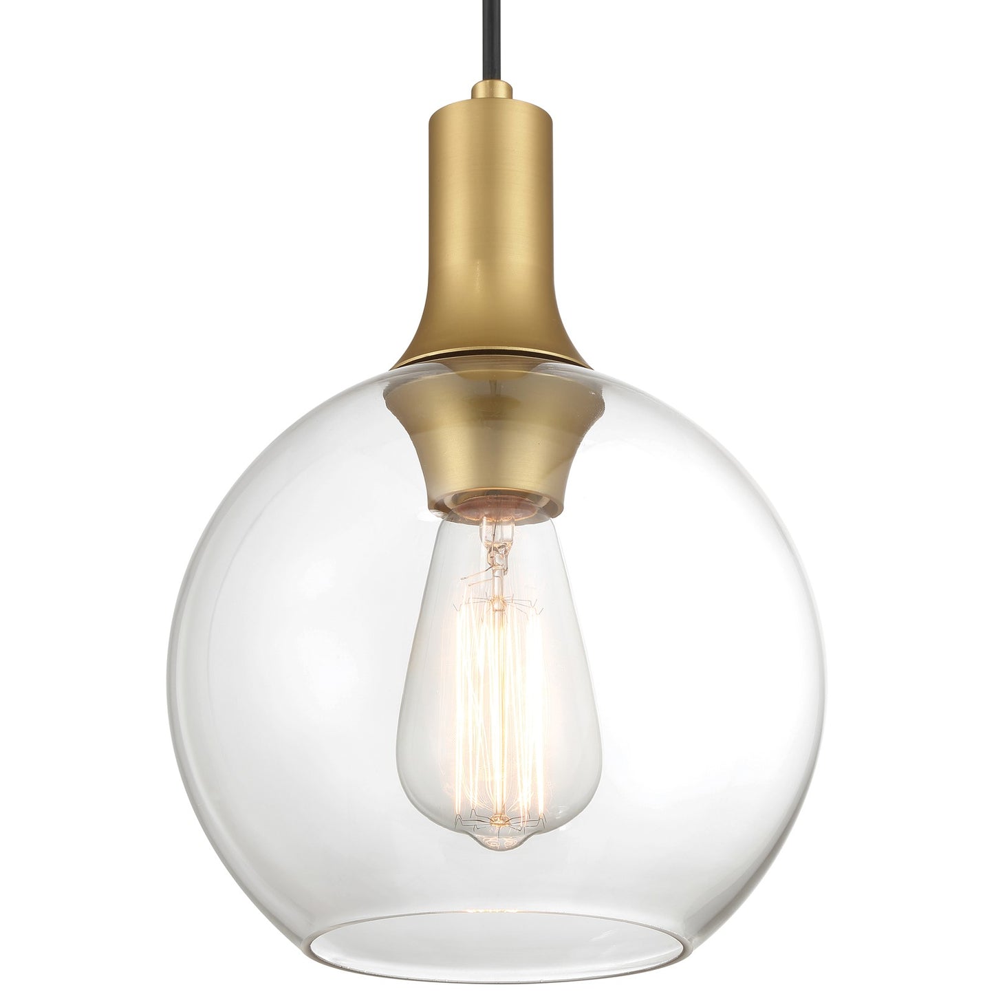 Access Lighting Chantelle 1Lt Pendant, Antique Brushed Brass/Clr