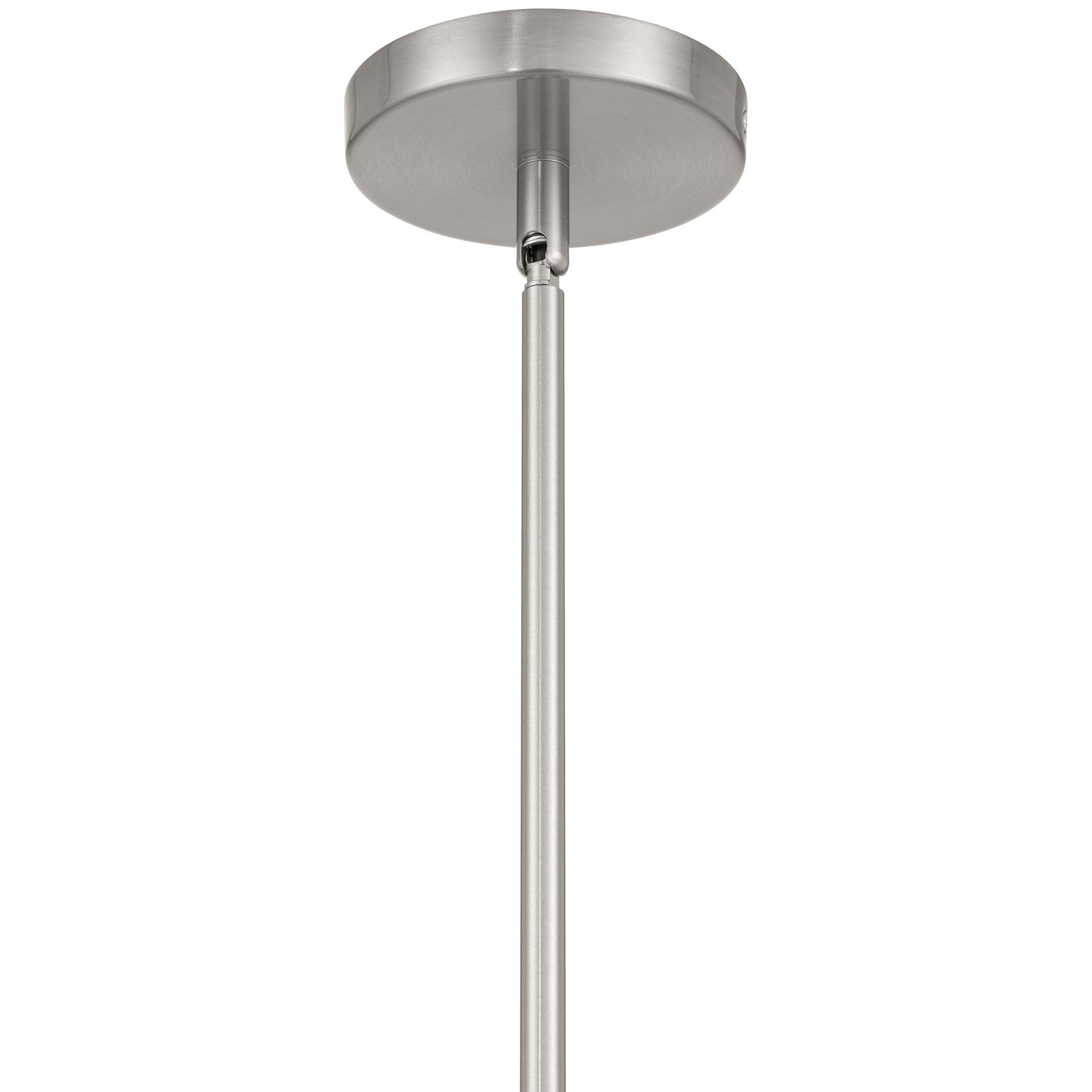 Access Lighting Swirl 1 Light Pendant, Brushed Steel/Clear Ribbed
