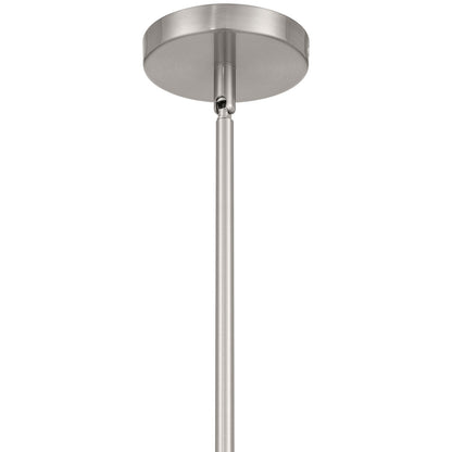 Access Lighting Swirl 1 Light Pendant, Brushed Steel/Clear Ribbed