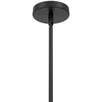 Access Lighting Swirl 1 Light Pendant, Matte Black/Clear Ribbed