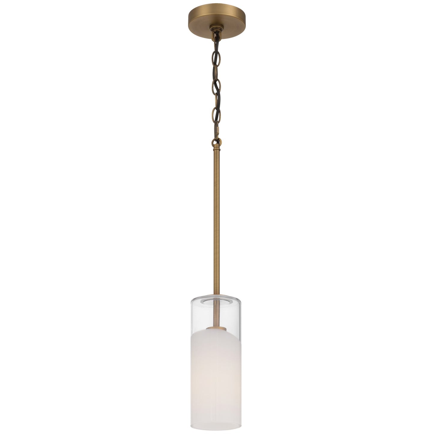 Access Ole' 1Lt Pendant, Antique Brushed Brass/Clr Frosted