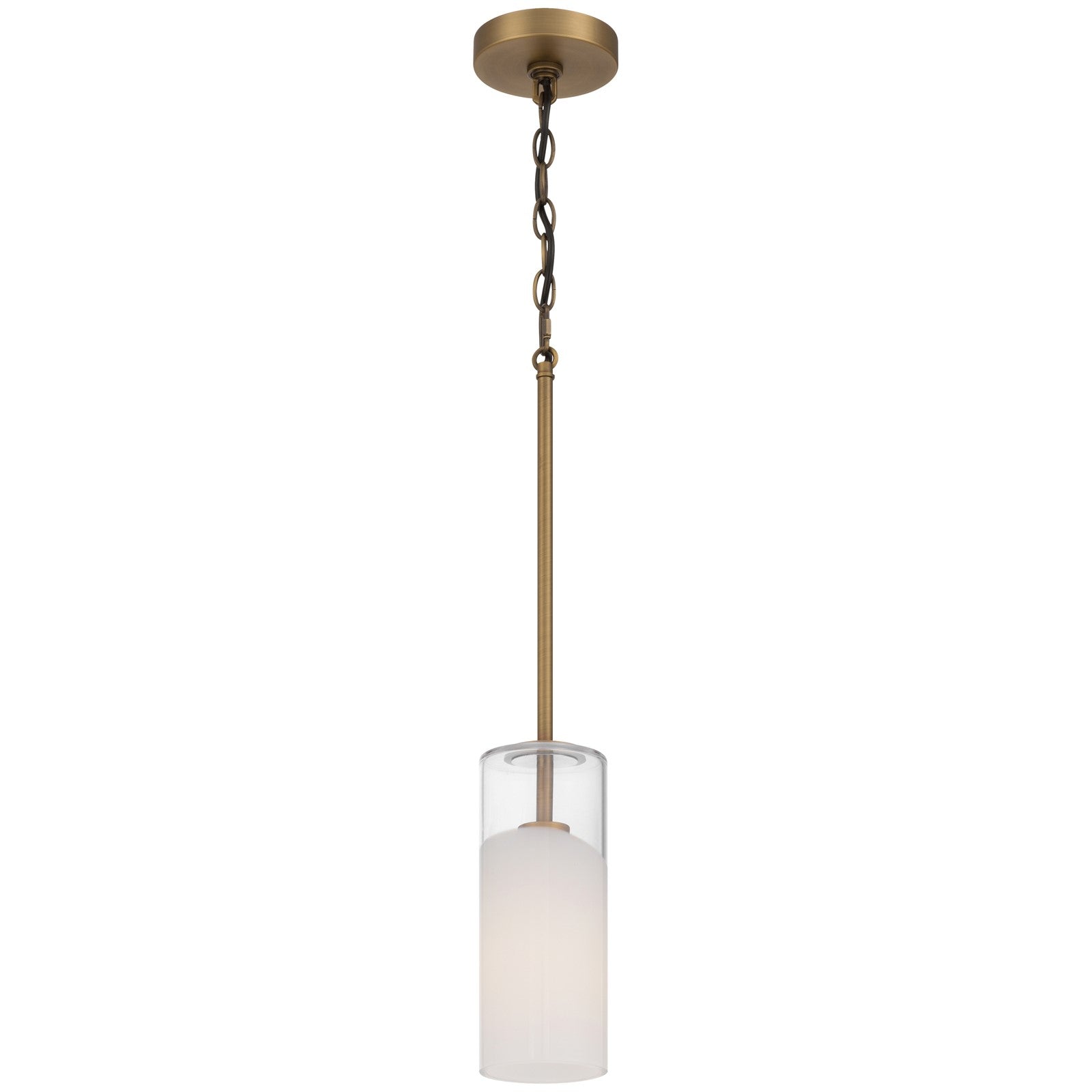Access Ole' 1Lt Pendant, Antique Brushed Brass/Clr Frosted