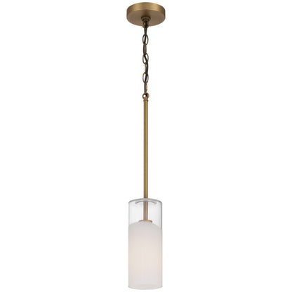 Access Ole' 1Lt Pendant, Antique Brushed Brass/Clr Frosted