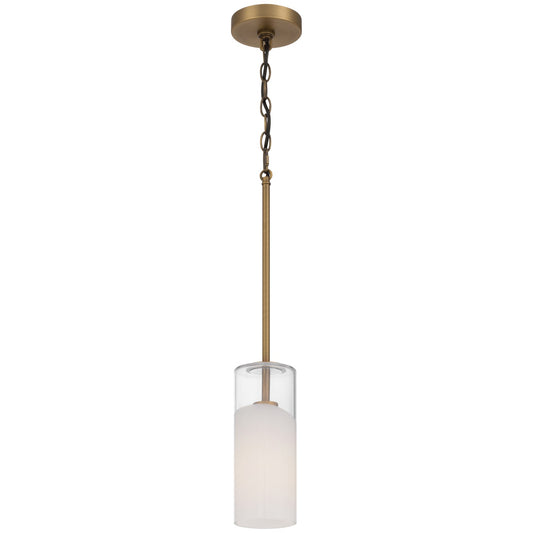 Access Ole' 1Lt Pendant, Antique Brushed Brass/Clr Frosted