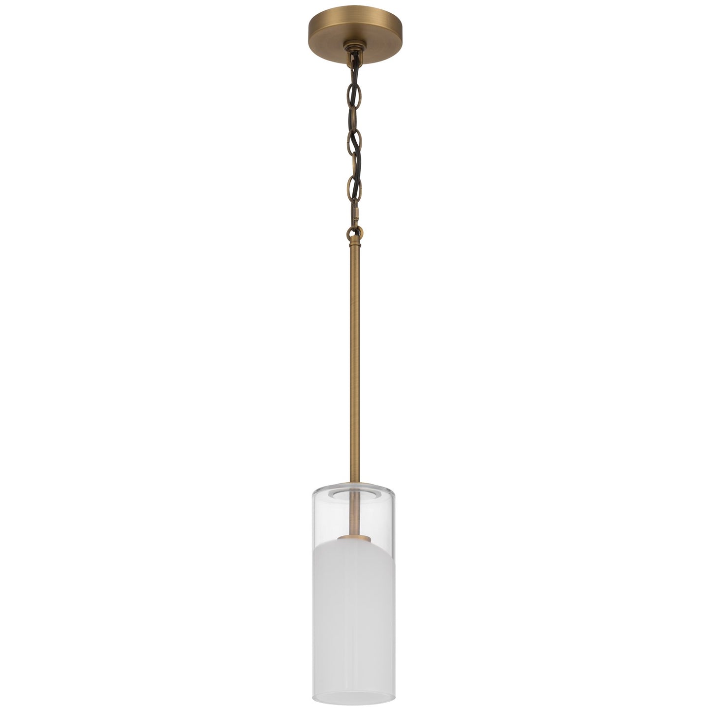 Access Ole' 1Lt Pendant, Antique Brushed Brass/Clr Frosted