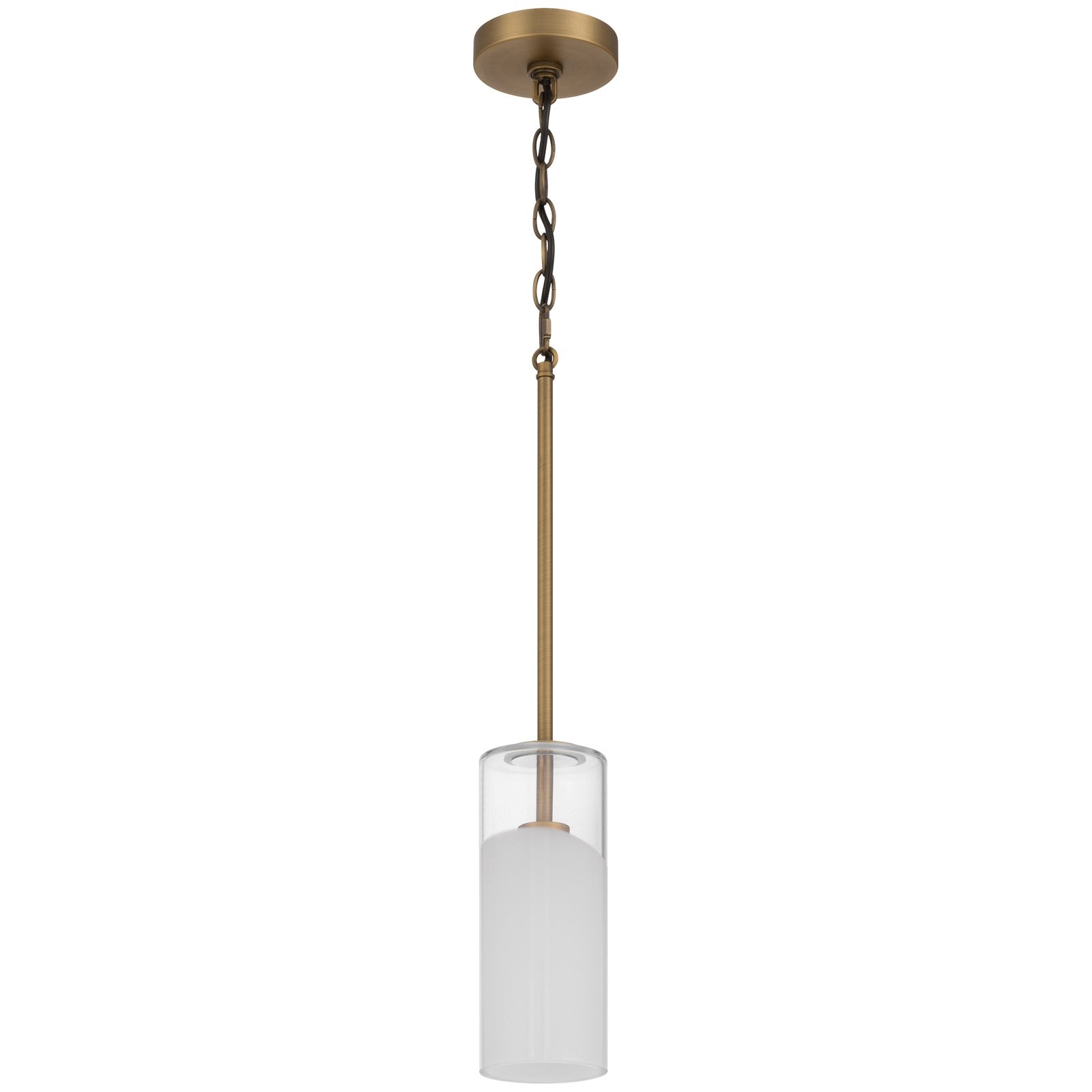 Access Ole' 1Lt Pendant, Antique Brushed Brass/Clr Frosted